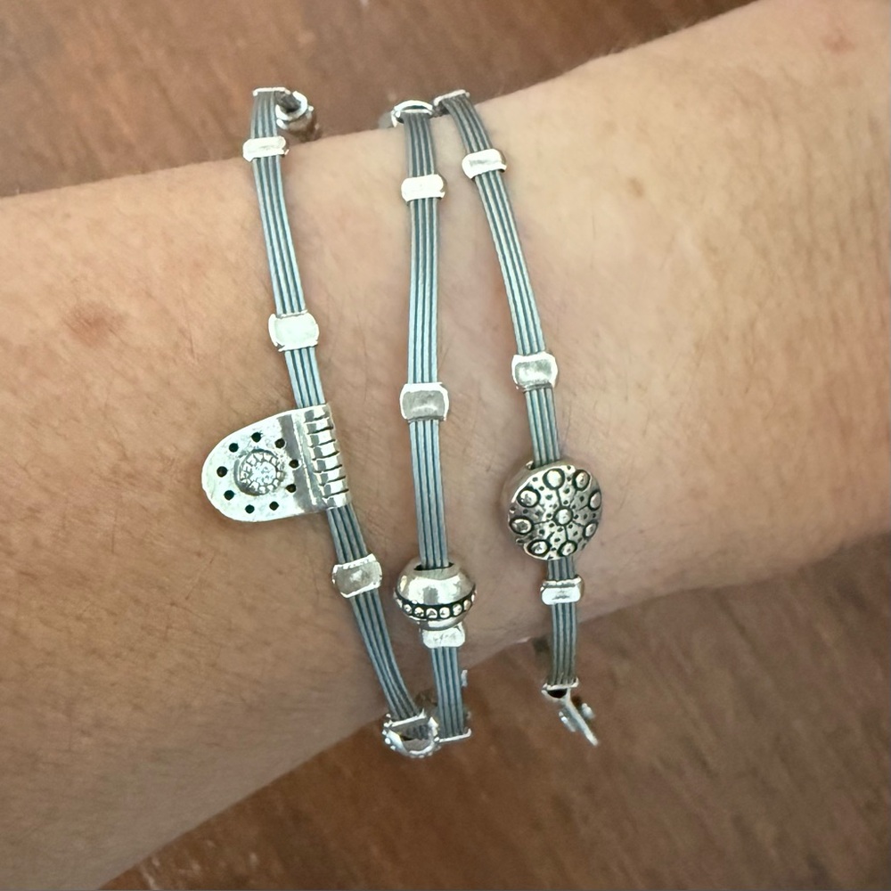 Silpada Sterling Silver Set of 3 flexible bracelets